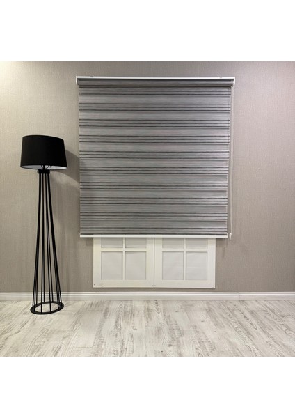 Zebra Stor Perde Dar Plise Güneşlik Antrasit Gri Çizgili fiyatları
