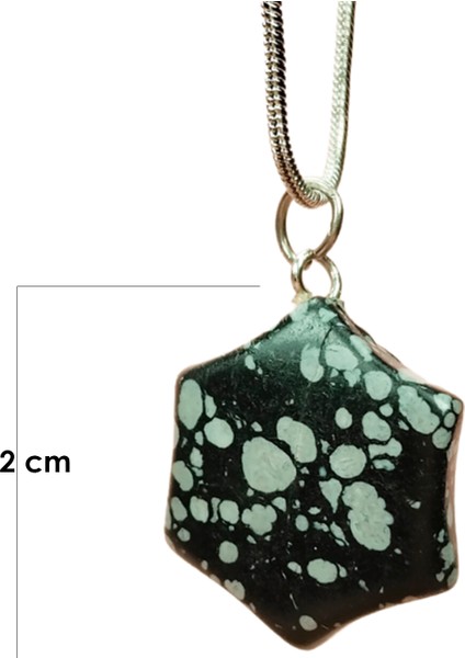 Obsidyen Doğal Taşı Zincirli El Yapımı Kolye Uç: 2 cm Zincir: 20 cm Kutulu