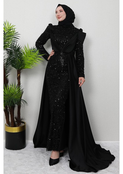 Sümeyra Tesettür Abiye Siyah