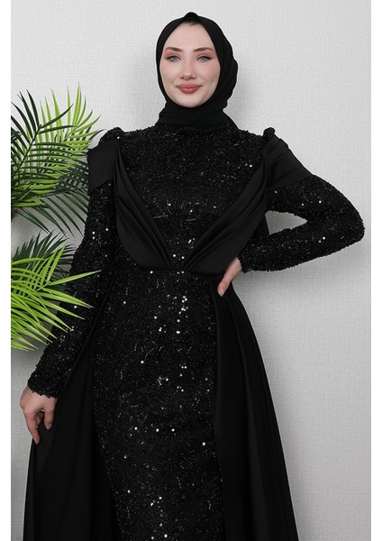 Sümeyra Tesettür Abiye Siyah indirimleri