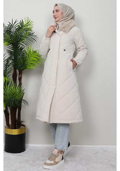 Şişme Anorak Mont Krem modelleri