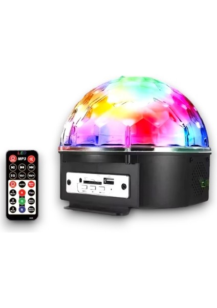 Sese Duyarlı Disko Topu Sd Kart ve USB Girişli LED Disko Işıklı Speaker Hoparlör (Kumandalı)