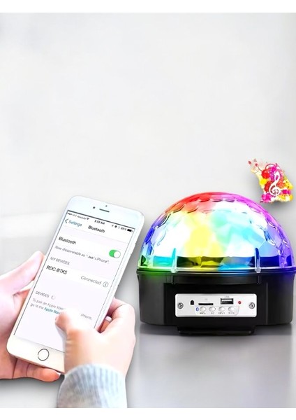 Sese Duyarlı Disko Topu Sd Kart ve USB Girişli LED Disko Işıklı Speaker Hoparlör (Kumandalı)