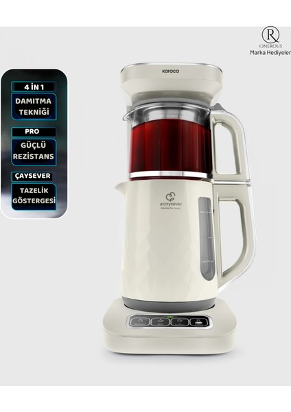 Çaysever Robotea Pro 4 In 1 Konuşan Otomatik Çay Makinesi Su Isıtıcı, Mama Suyu, Damıtma Özellikli ,filtre Kahve Demleme Makinesi 2500W