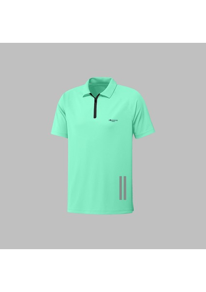 Battal Beden Erkek Su Yeşili Vision Kumaş Kısa Kol Tişört 4XL-10XL