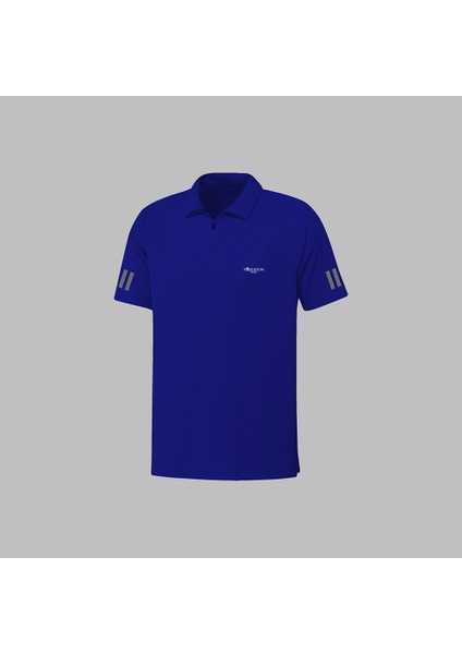 Büyük Beden Erkek Mavi Vision Pro Kumaş Kısa Kol T-Shirt 4XL-10XL