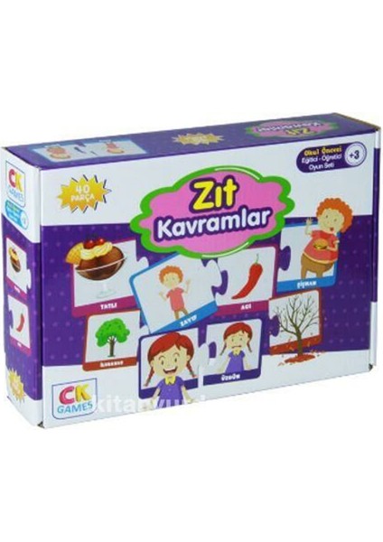Eğitici Oyun Zıt Kavramlar Oyunu Puzzle 40 Parça