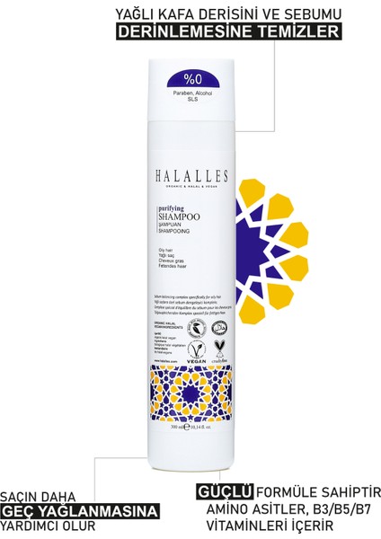 Saç Dökülmesine Karşı Şampuan Işlemsiz Yağlı Saçlar - Sülfatsız & Vegan Formül 2 x 300 ml
