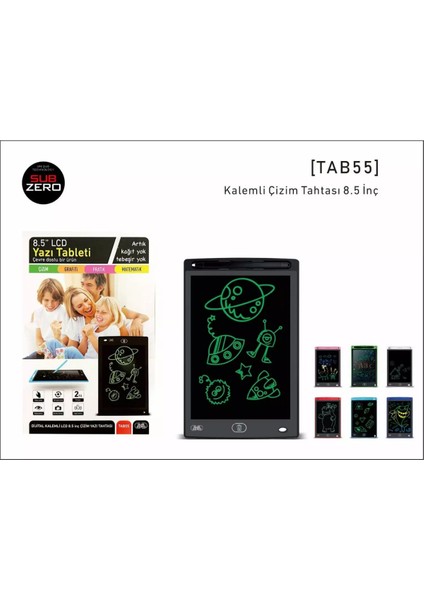 LCD Grafik Tablet Çocuk Çizim Tahtası 8.5 Inch ( 22 cm ) Djital Karalama Tableti Yüksek Kalite