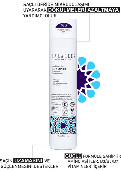 Saç Dökülmesine Karşı Şampuan Işlemli Normal Yapılı Saçlar - Sülfatsız & Vegan Formül 2 x 300 ml