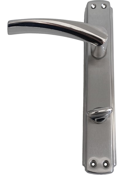Serçe Bravo Krom Kapı Kolu Oda Veya Banyo Kapısı Kolu Aynalı Bir Kapılık (Wc-Oda)(1 Takım)(Sol-Sağ)