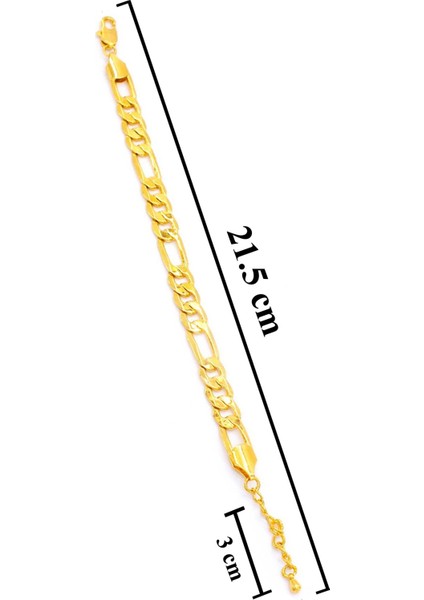 Bz 22 Ayar Altın Kaplama Figaro Unisex Bileklik BLK-180 fırsatları