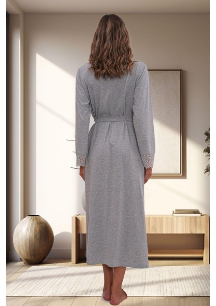 Mecit 1543 Gri Büyük Beden Kadın Sabahlık modelleri