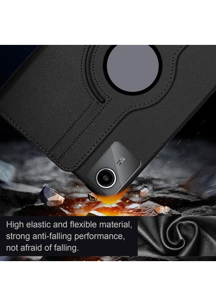 Lenovo Tab M11 TB330-FU 11" Inç Uyumlu Tablet Kılıf 360 Derece Dönebilen Kapaklı Standlı Tablet Kılıfı + Ekran Koruyucu Nano Cam 2in1 Set -Wuxga modelleri