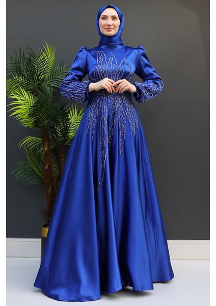 Alina Tesettür Abiye Koyu Gri modelleri