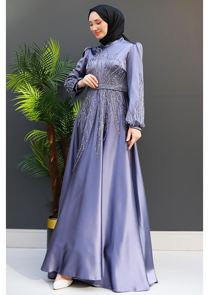 Alina Tesettür Abiye Koyu Gri fiyatları