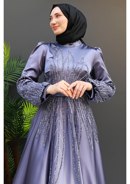 Alina Tesettür Abiye Koyu Gri indirimleri