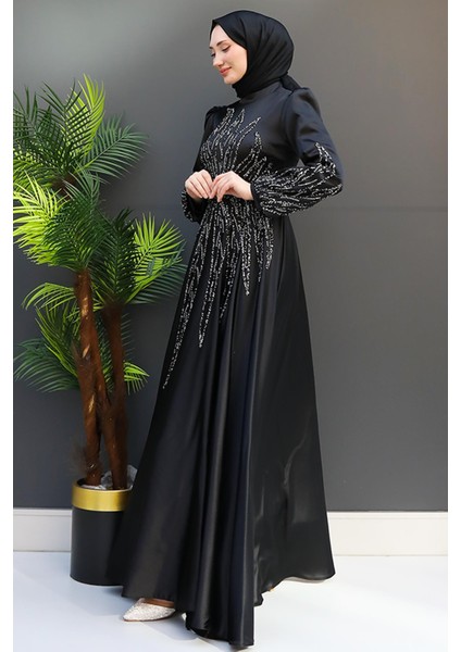 Alina Tesettür Abiye Koyu Gri fiyatları
