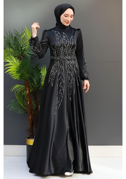 Alina Tesettür Abiye Koyu Gri fırsatları