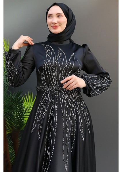 Alina Tesettür Abiye Koyu Gri indirimleri