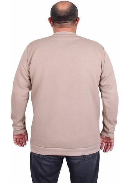 Erkek Büyük Beden Sıfır Yaka 3ip Sweat Respect 24205 Camel fiyatları