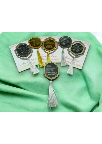20 Adet Aynalı Pleksi Ahşap Magnet Söz, Nişan, Kına, Nikah, Bebek Doğum Mevlit -Sunum Kartı ile fırsatları