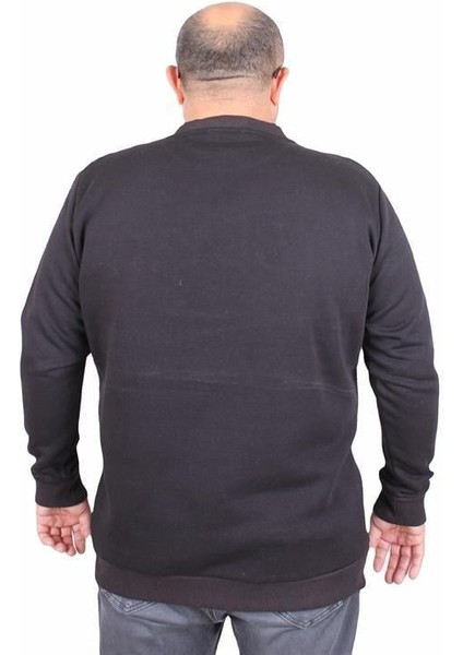 Erkek Büyük Beden Sıfır Yaka 3ip Sweat Black 24202 Sıyah fiyatları