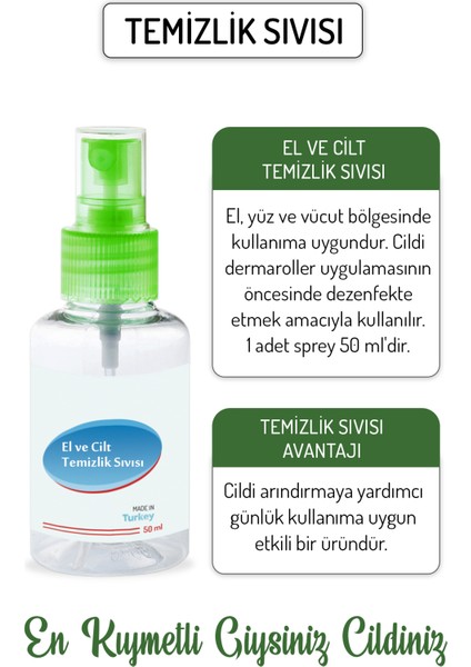 El Ve Cilt Temizlik Sıvısı El Yüz Vücut İçin Arındırıcı Dezenfekte Sprey 50 ml