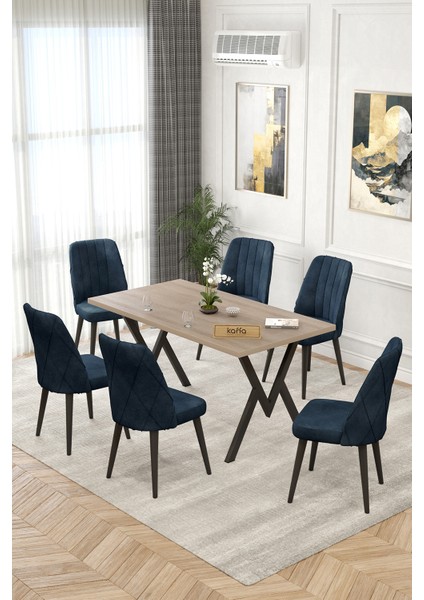 Rath Sonomo 80x140 Sabit Mutfak Masası Yemek Masası Masa Sandalye Takımı 6 Antrasit Sandalye