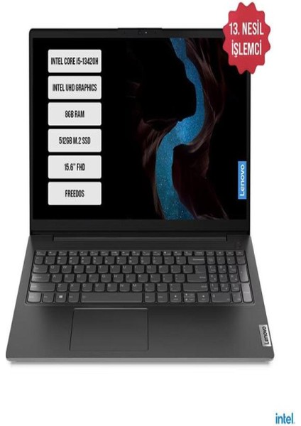 Lenovo Nb V15 83A100KXTR I7-1355U 8gb 512SSD O/b Dos 15.6" Taşınabilir Bilgisayar