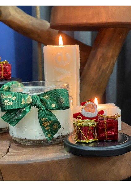 Bi Kavanoz Yeni Yıl Vanilya Tarçın Kokulu Soya Wax Dekoratif Happy New Year Mumu fiyatları