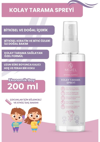 Kolay Tarama Spreyi - Bitkisel Keratin Saç Bakım Sütü - Zor Taranan Saçlar Için Saç Açıcı Sprey