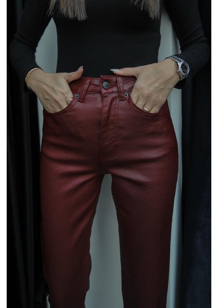 Bordo Mumlu Fit Mom Jean