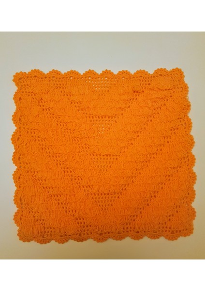 Banyo Lifi Yün El Örmesi Ceyizlik Kare 1 Adet - Düz Desenli