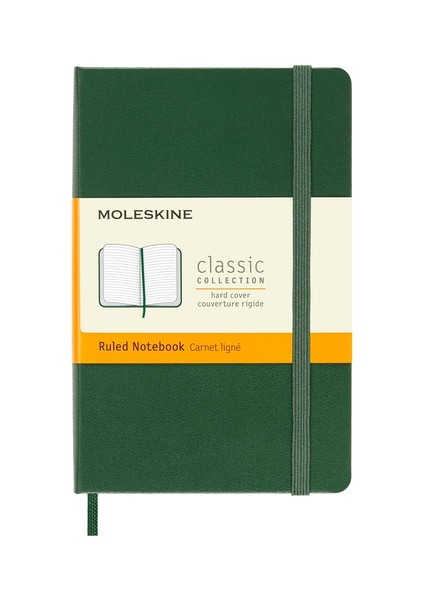 Sert Kapak Defter Mersin Yeşili (Çizgili - 9X14)