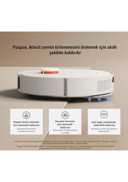 Istasyonlu -Kendini Temizleyen 6000PA Sesli Kontrol Robot Vacuum X20 Plus-Hepsi Bir Arada Akıllı Temizlik Robotu