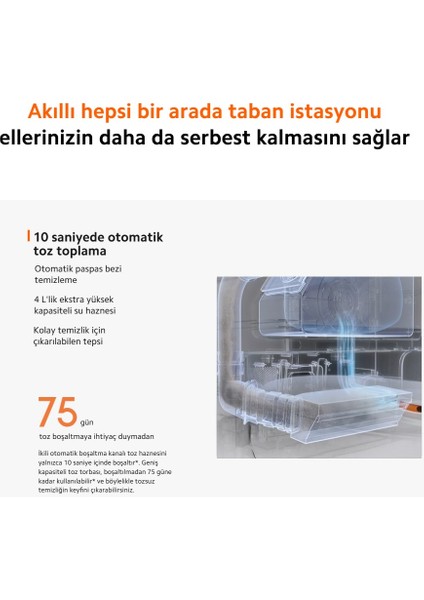 Istasyonlu -Kendini Temizleyen 6000PA Sesli Kontrol Robot Vacuum X20 Plus-Hepsi Bir Arada Akıllı Temizlik Robotu