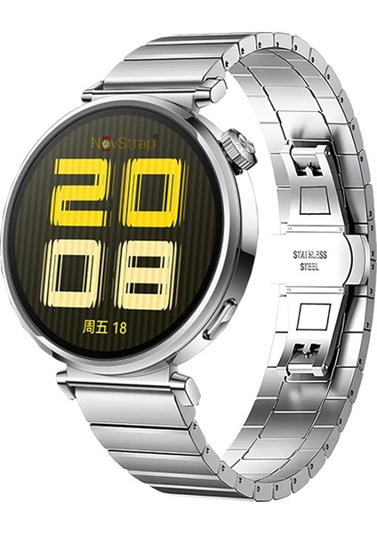 Huawei Watch GT6 41mm GT4 41mm GT5 41mm GT5 Pro 42mm ile Uyumlu Kordon (18mm) Çelik Metal Klipsli