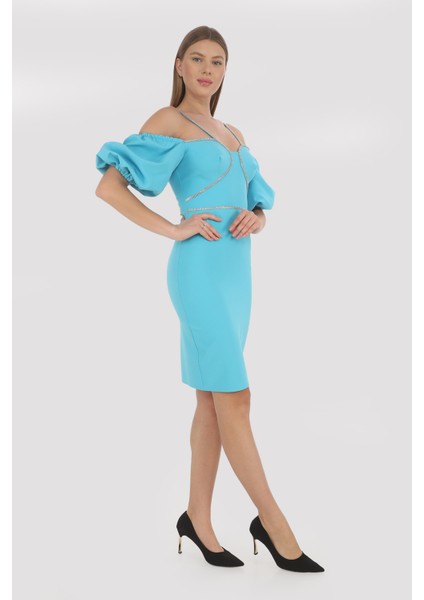 Şerit Aksesuar Özellikli ve Ince Askılı Mini Elbise fiyatları