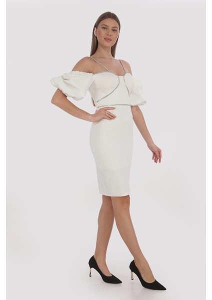 Şerit Aksesuar Özellikli ve Ince Askılı Mini Elbise fiyatları