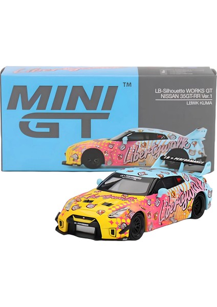 Mini Gt 1/64 Lb-Silhouette Works Gt Nıssan 35GT-RR Ver.1 Lbwk Kuma Koleksyionluk Metal Model Araba