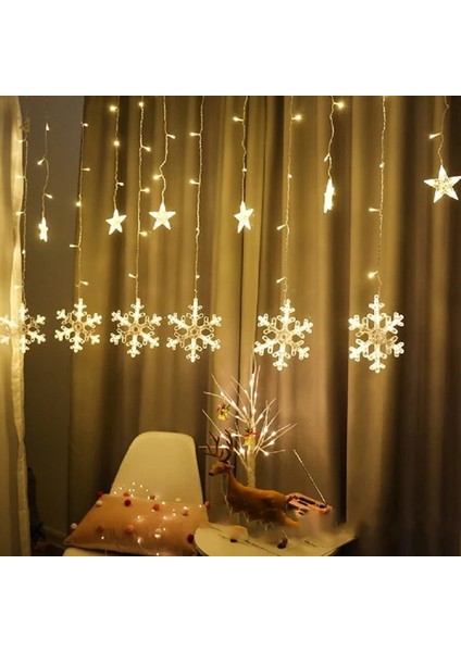 Noel Deklor Işığı Salkım LED Işık Kar Tanesi Salkım Işık Yılbaşı Işığı 220 Volt Eklemeli Fişli Işık modelleri
