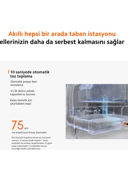 Istasyonlu -Kendini Temizleyen 6000PA Sesli Kontrol Robot Vacuum X20 Plus-Hepsi Bir Arada Akıllı Temizlik Robotu