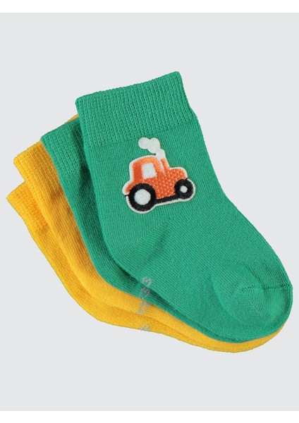 Erkek Bebek Aksesuarlı 2'li Çorap 6-18 Ay Yeşil-Sarı fiyatları