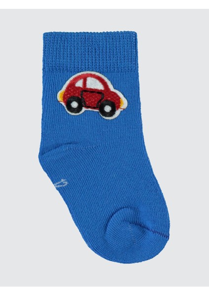 Erkek Bebek Aksesuarlı 2'li Çorap 6-18 Ay Mavi-Sarı fırsatları