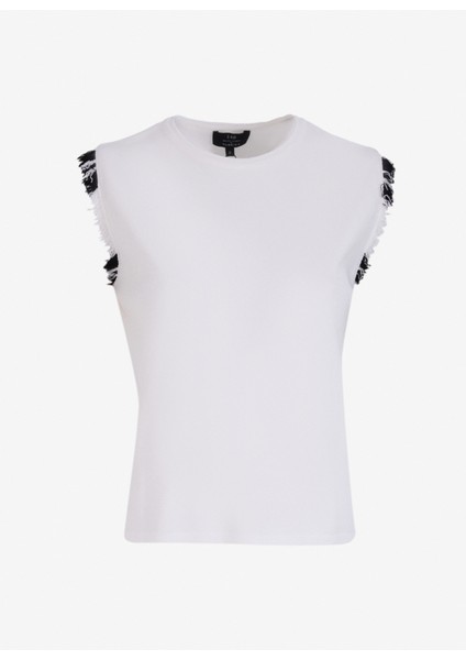 Bisiklet Yaka Düz Kırık Beyaz Kadın Bluz F4WL-BLZ W65 indirimleri