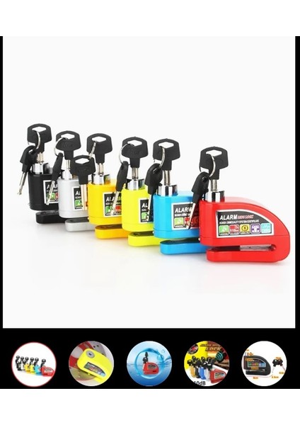 Locks Motosiklet Scooter Teker Disk Freni Alarmlı Kilit Alüminyum Alaşımlı Hatırlatıcı Ipli