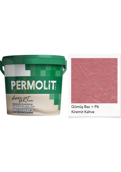Duvart Sedefli Dekoratif Duvar Boyası - Gp6 Kiremit Kahve - 2.5 Lt.