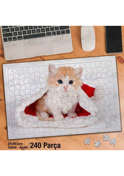 Asil Hobi Sevimli Yavru Kedi - Hayvan - Doğa Yapboz-Ayak Destekli Çerçeveli 240 Parça Puzzle
