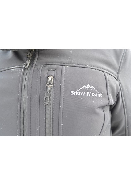 Siyah Renk Trail Softshell Rüzgar Su Geçirmez Kapüşonlu Ceket Mont fırsatları